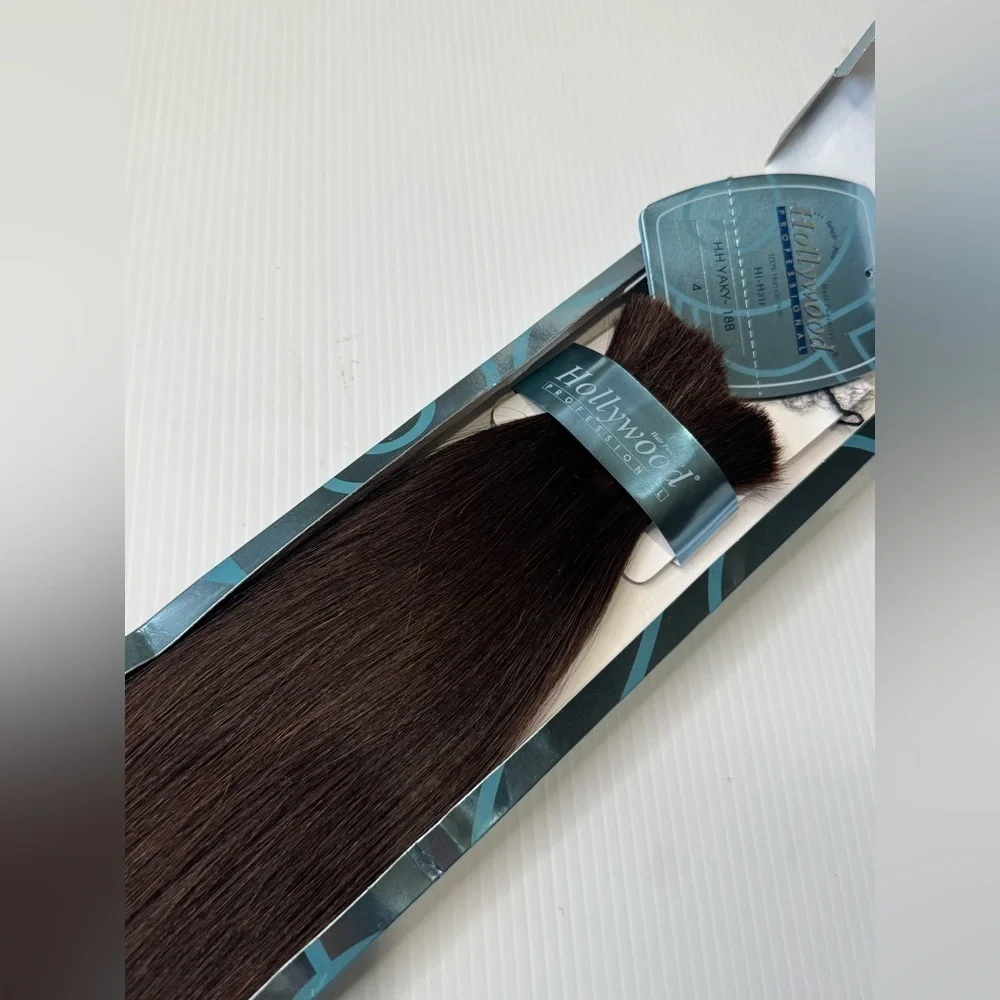 Hollywood 100% Premium Human Hair Pro Yaky 18 In Long | Hair color #4 Brown
